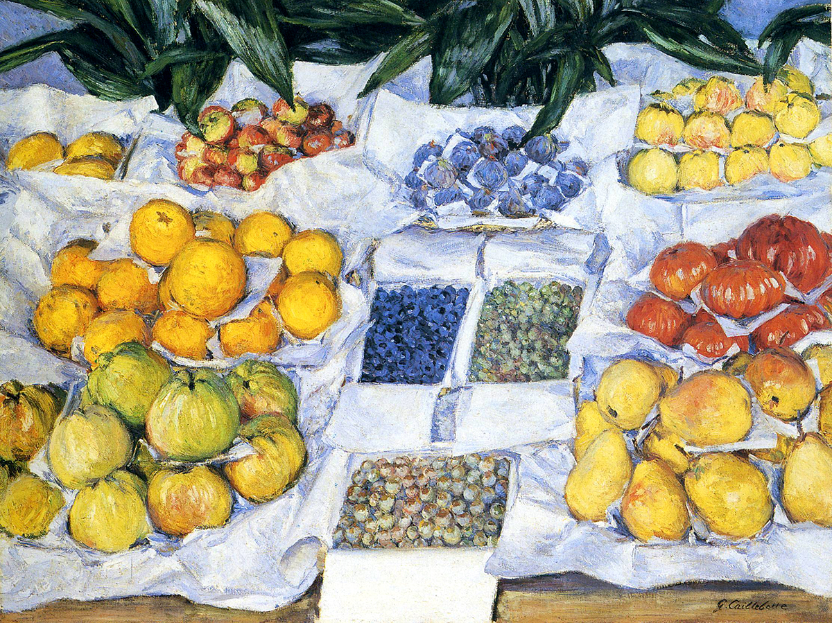 Gustave Cailleboteart - Fruit Displayed on a Stand 469