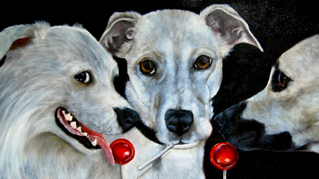 White Dogs &amp; Tootsie Pops by Marie Hughes dpurb 1200